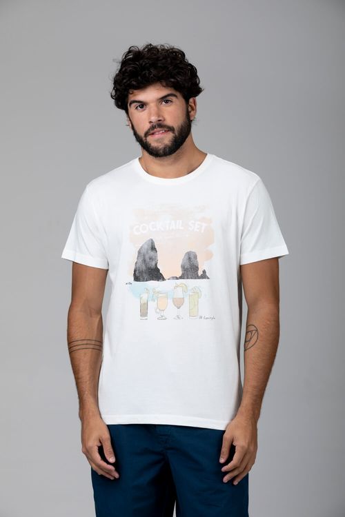 T-shirt Aquarela Cocktail Off White