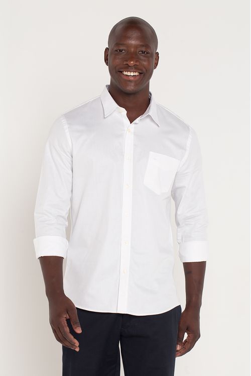 Camisa Manga Longa Básica Branca