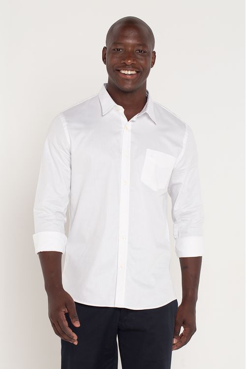 Camisa Manga Longa Básica- Branca