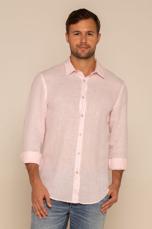 Camisa Ml Linho Baia Do Sancho Rosa